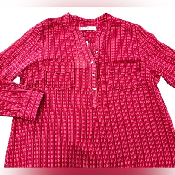 Carve Designs Women’s XL Dylan Strawberry Alpine Cotton Gauze Henley Blouse NWT - Picture 3 of 13